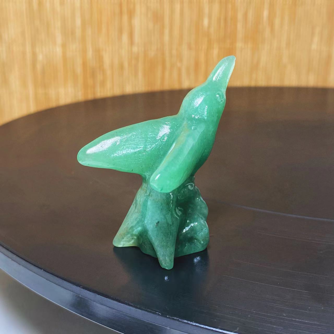 Crystal hummingbird carvings