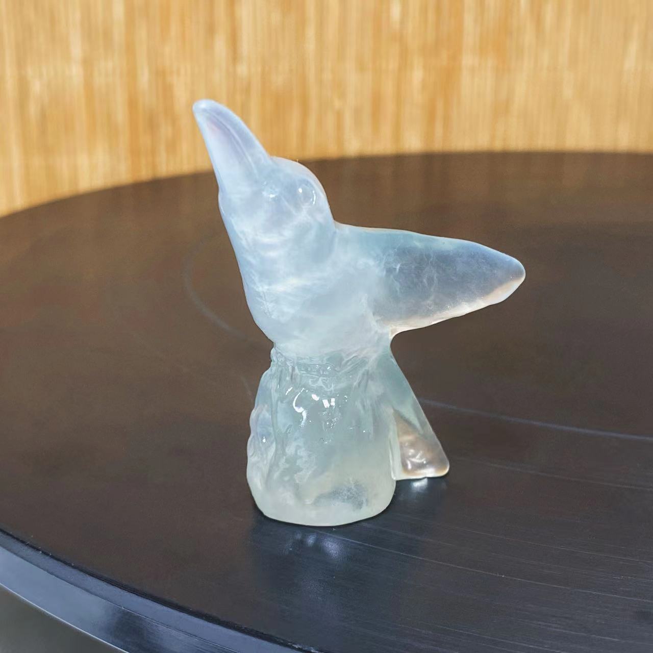 Crystal hummingbird carvings