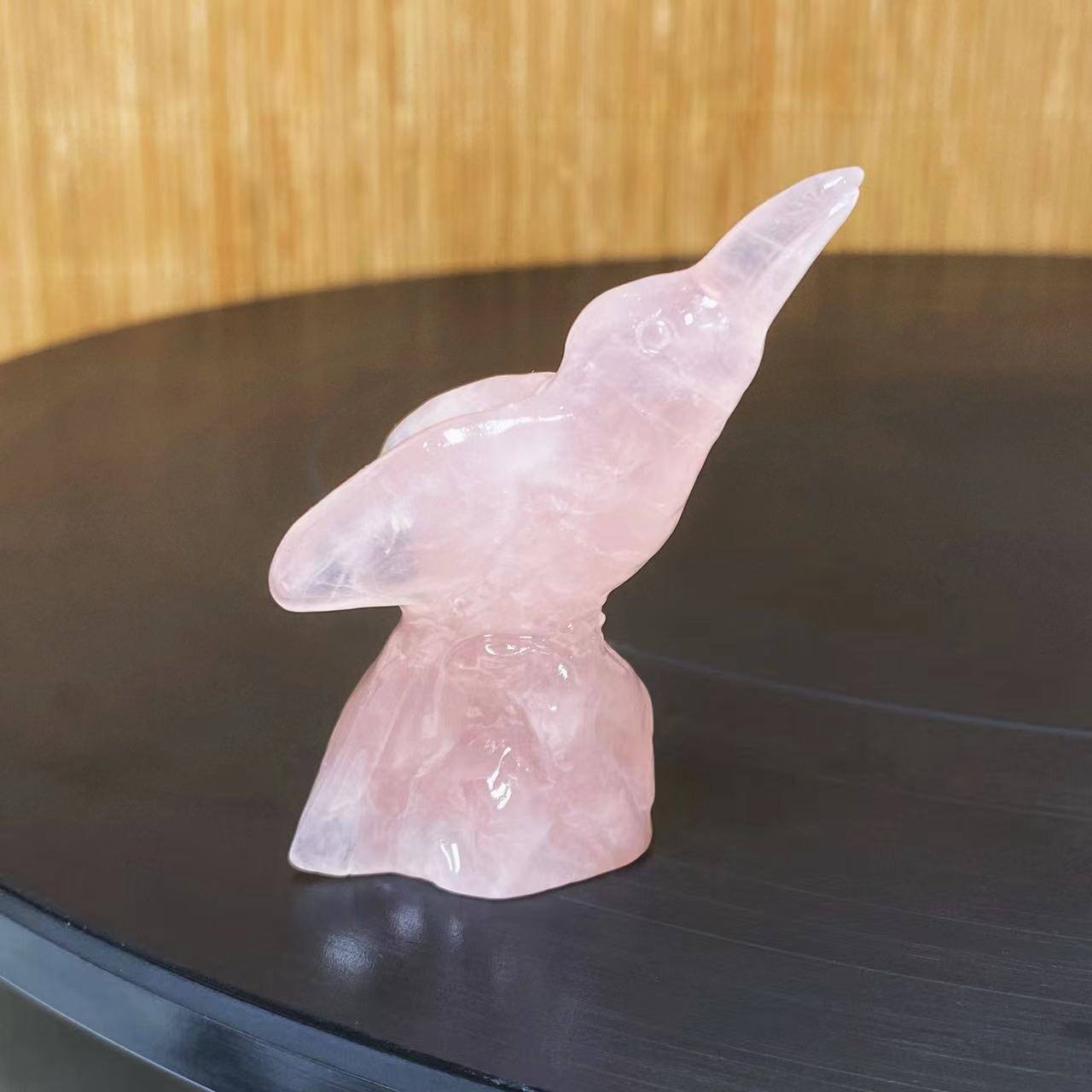 Crystal hummingbird carvings