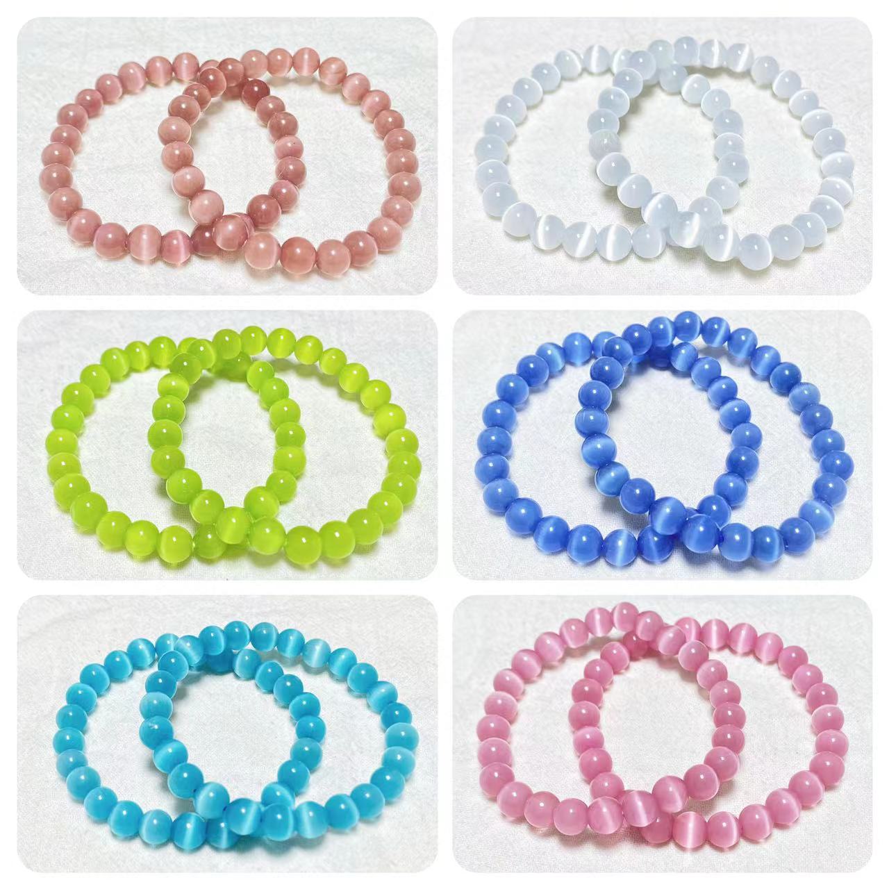 Crystal cat's eye bracelets
