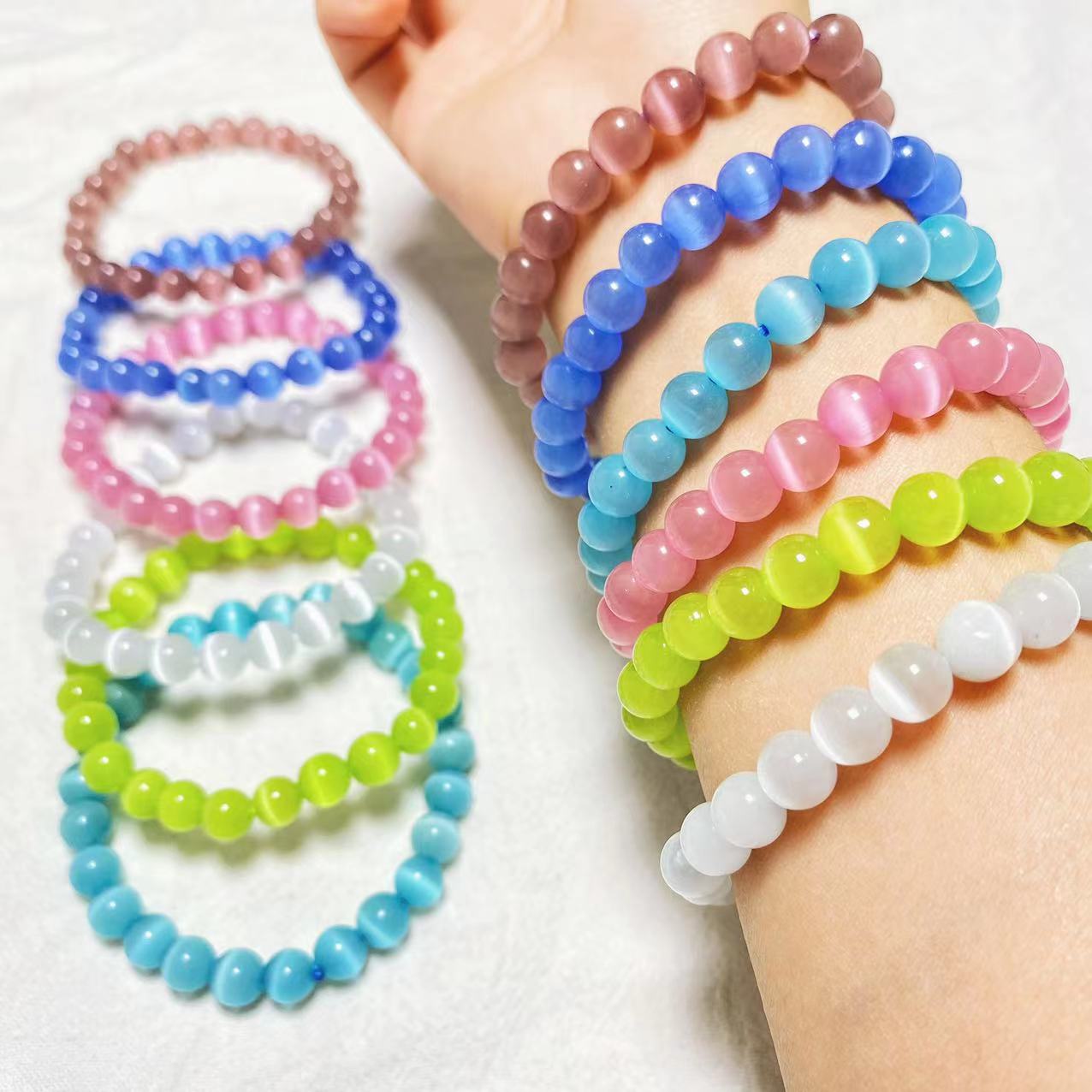 Crystal cat's eye bracelets