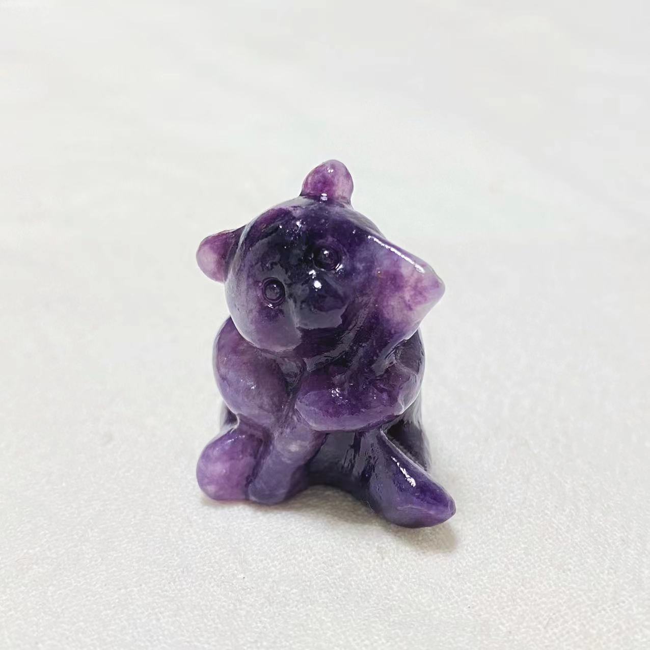 Crystal different materials panda small carvings