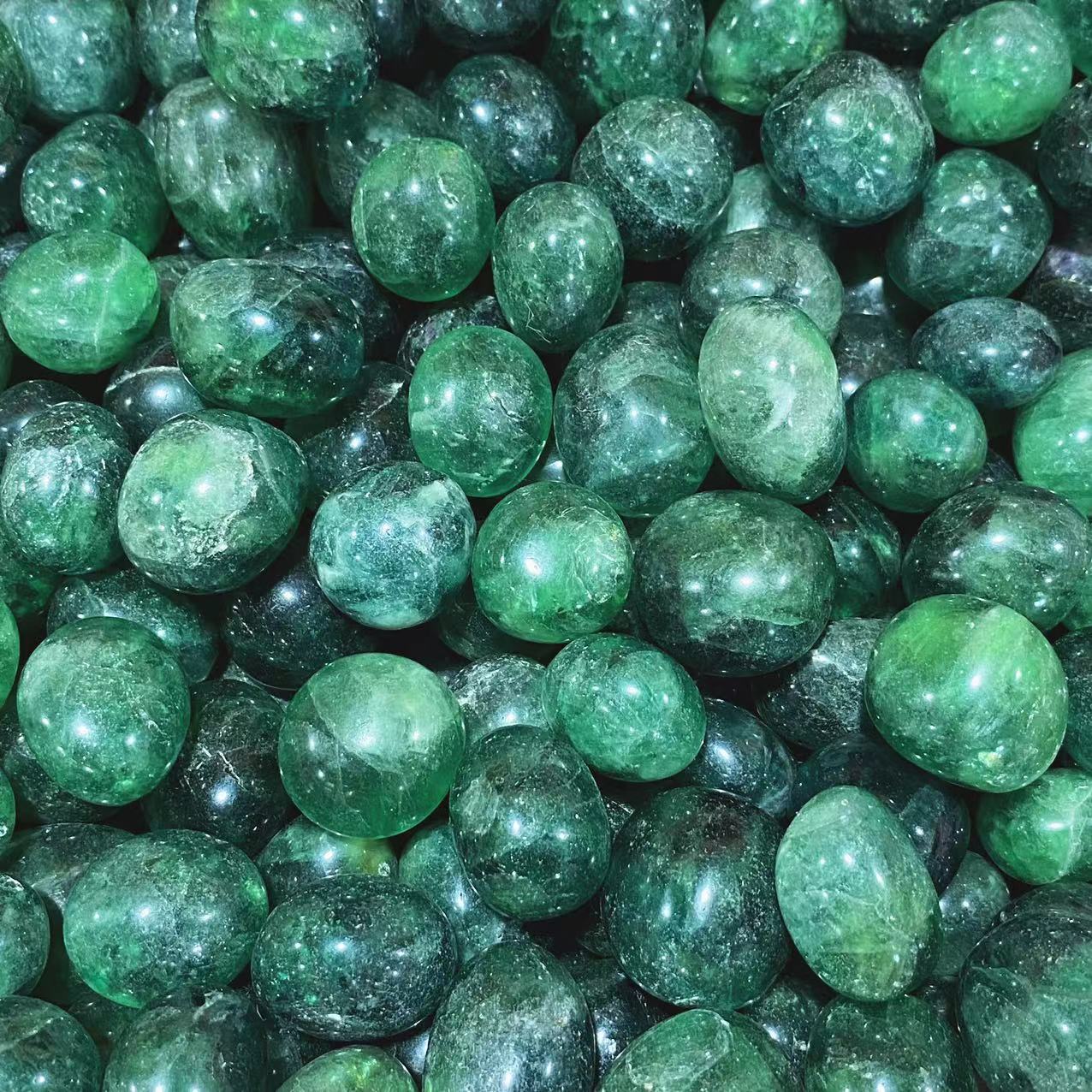 green fluorite tumbles