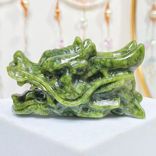 Crystal Chinese Dragon Head Carving