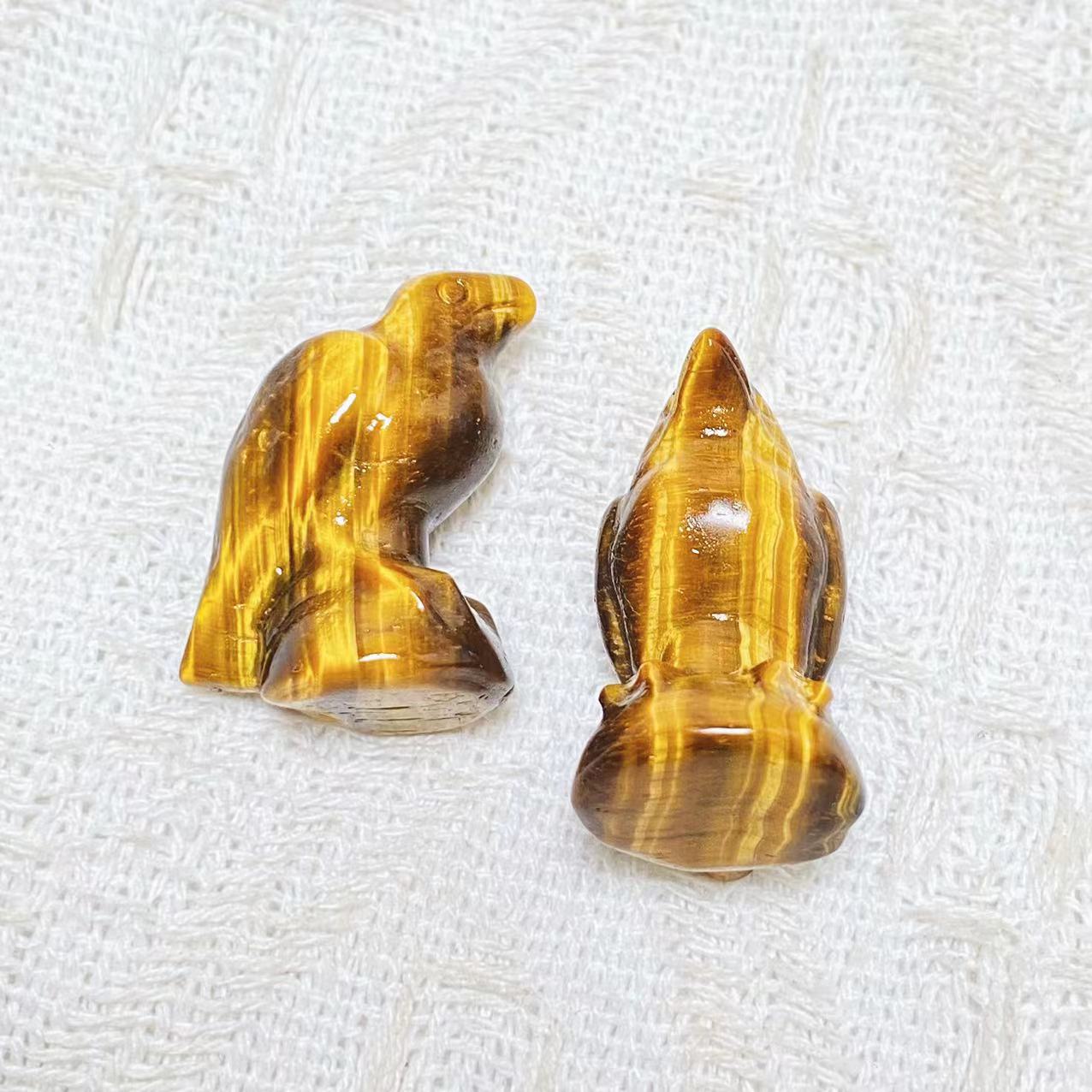 Crystal Tiger's Eye Raven Carving