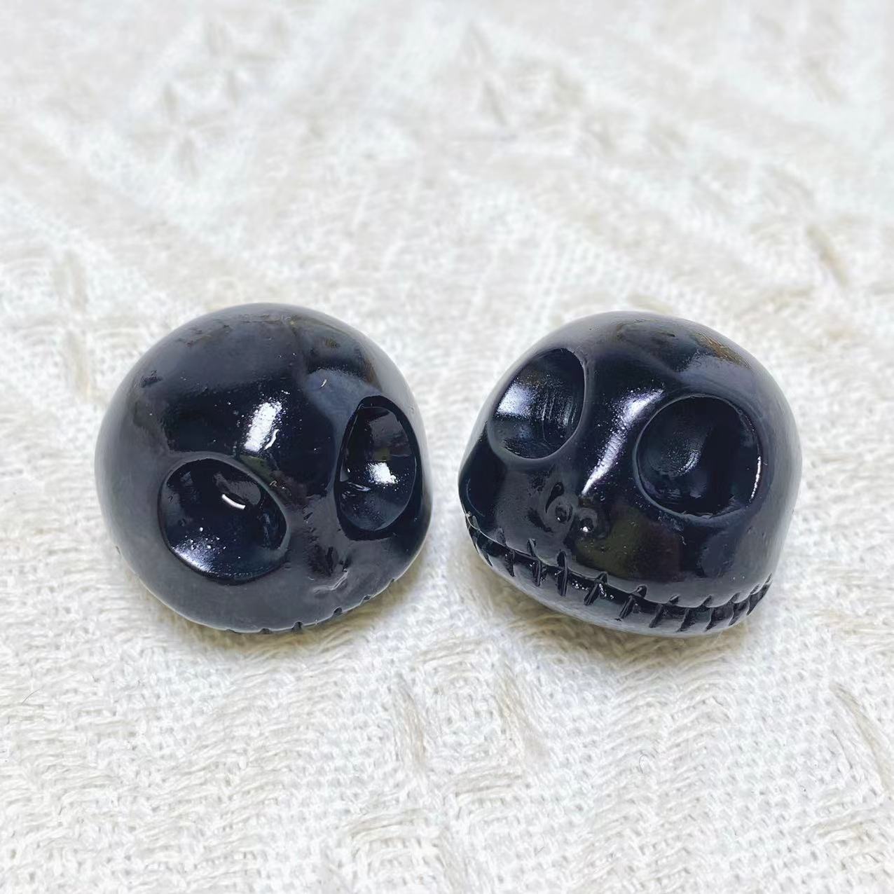 Black Obsidian/ Pyrite jack head