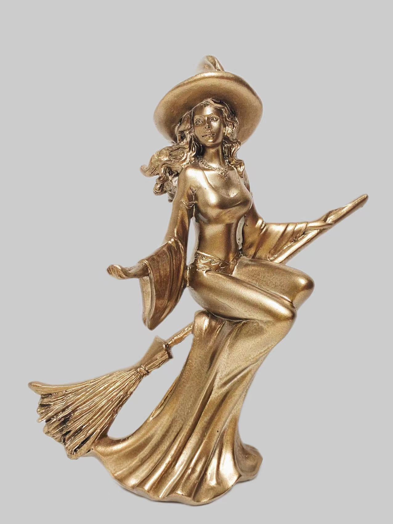 resin witch carving