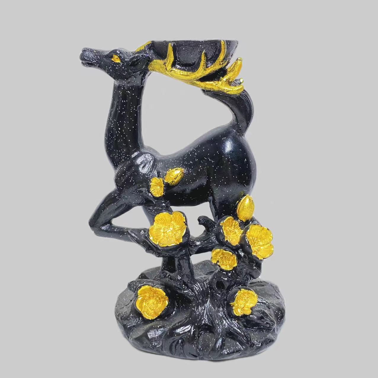 Resin sika deer sphere stand