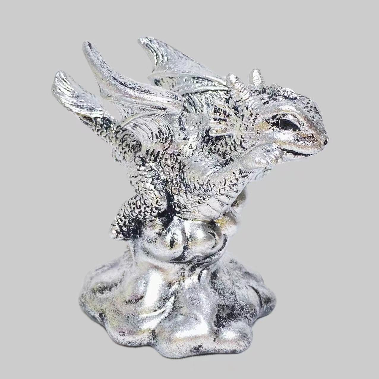 Resin flying dragon baby sphere stand