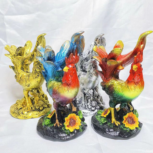 Resin rooster sphere stand