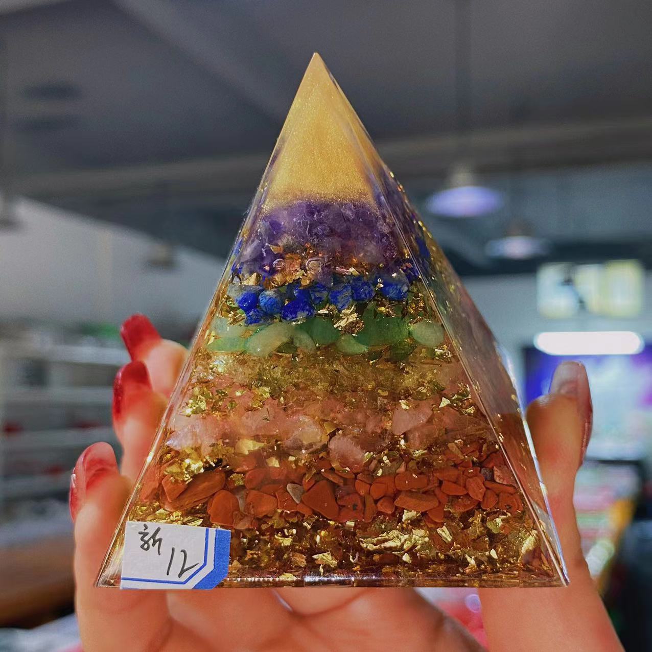 Resin chips orgonite pyramid
