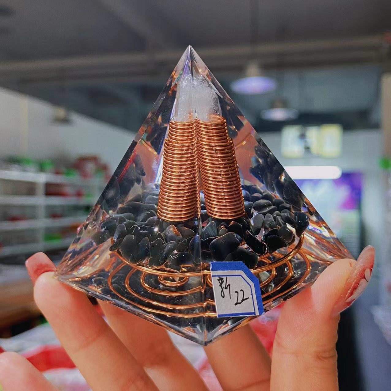 Resin chips orgonite pyramid