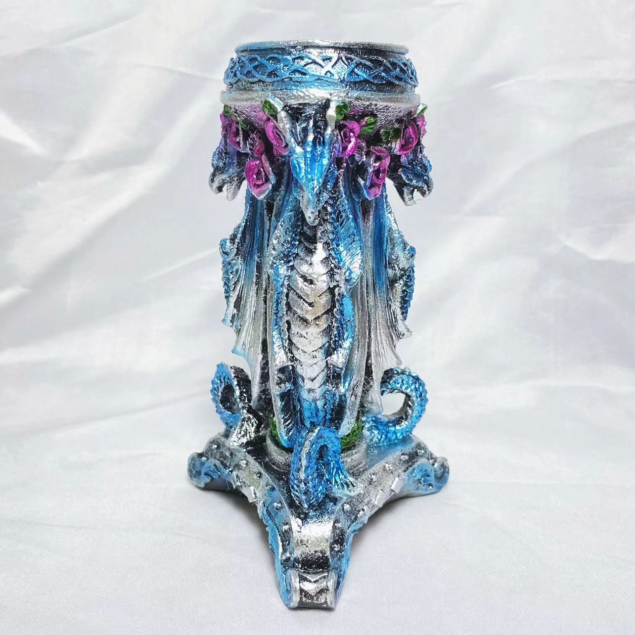 Resin three flying dragons sphere stand