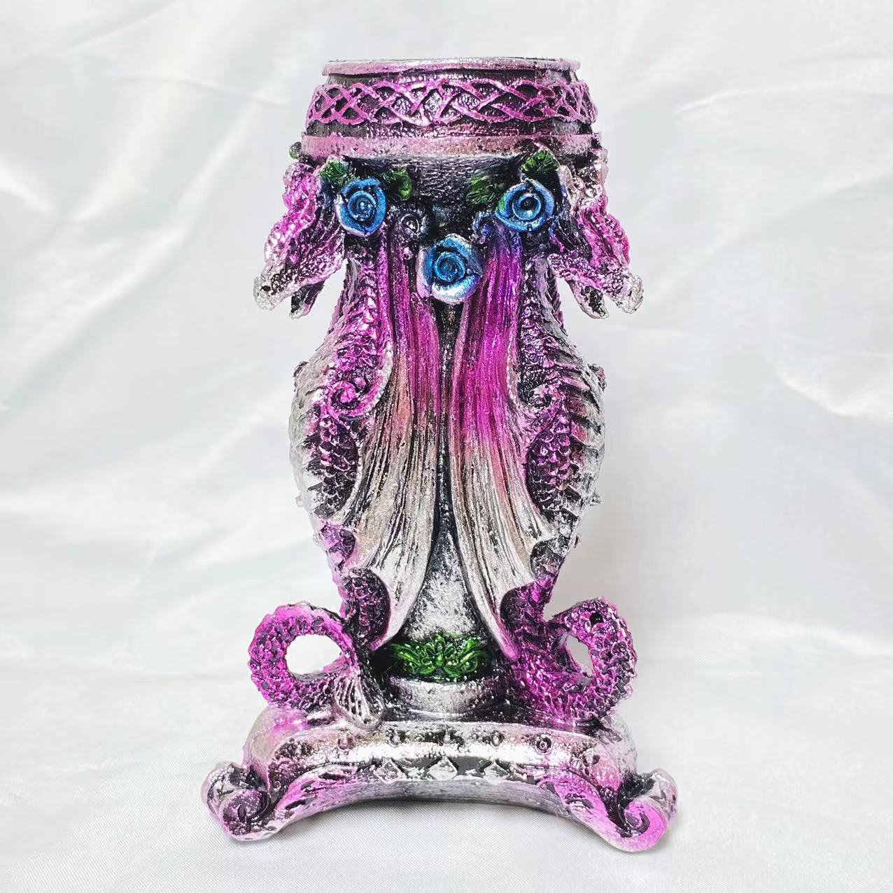 Resin three flying dragons sphere stand