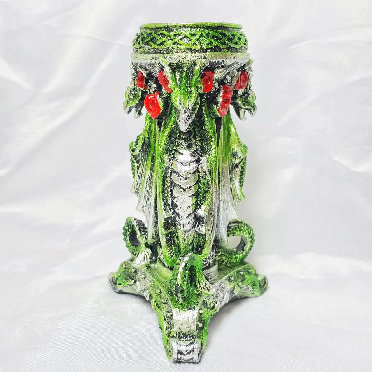 Resin three flying dragons sphere stand