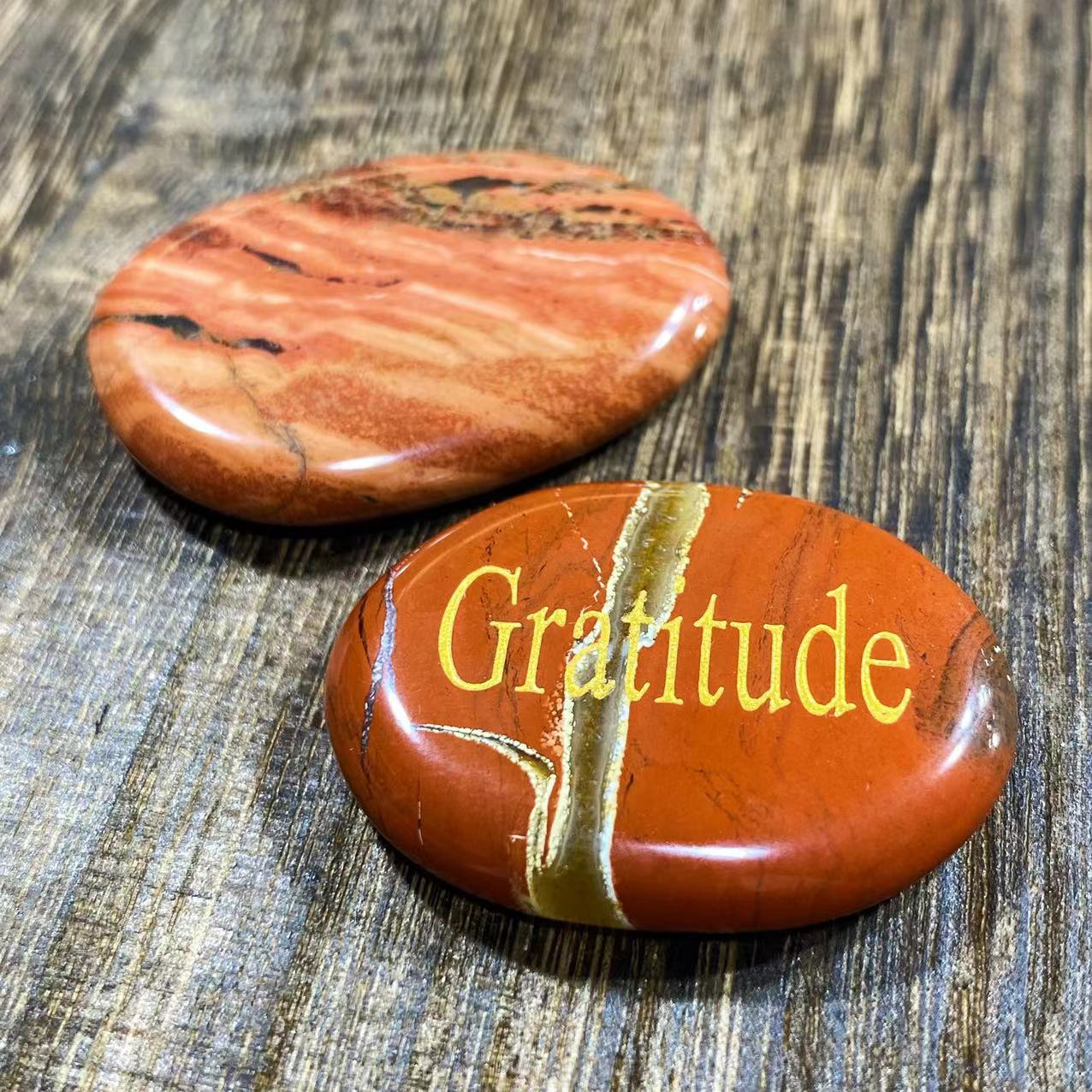 Different materials word oval slab