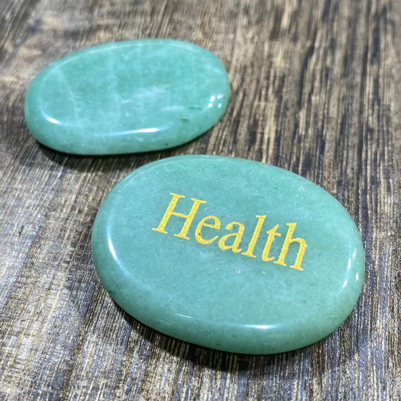 Different materials word oval slab