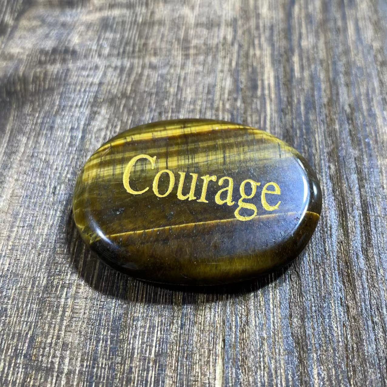 Different materials word oval slab