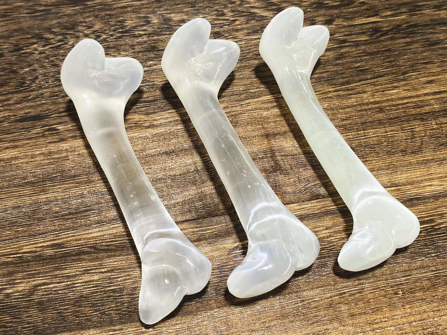 Selenite bone carving