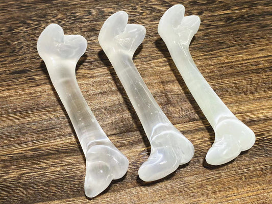 Selenite bone carving