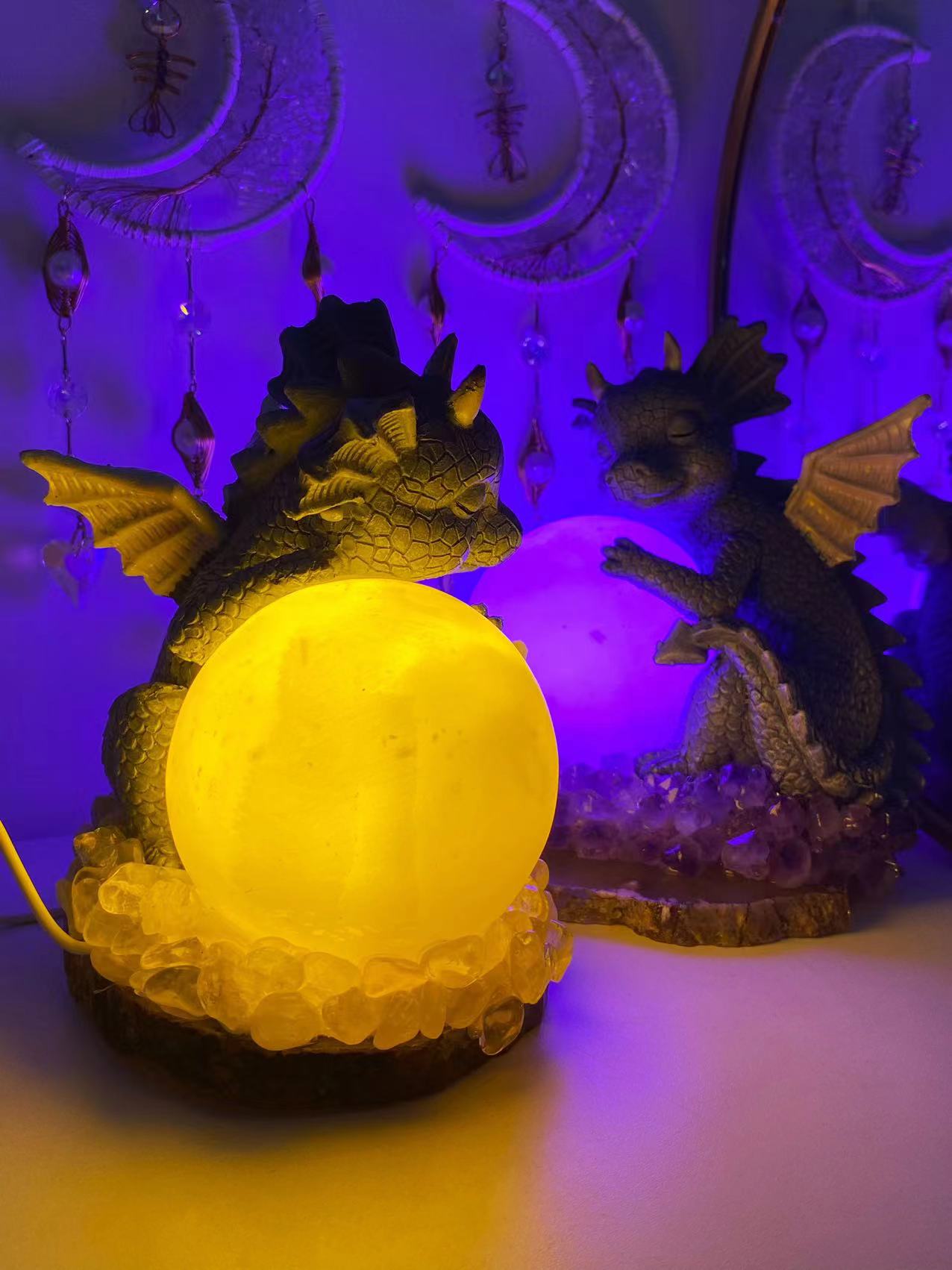Flying dragon hug sphere light