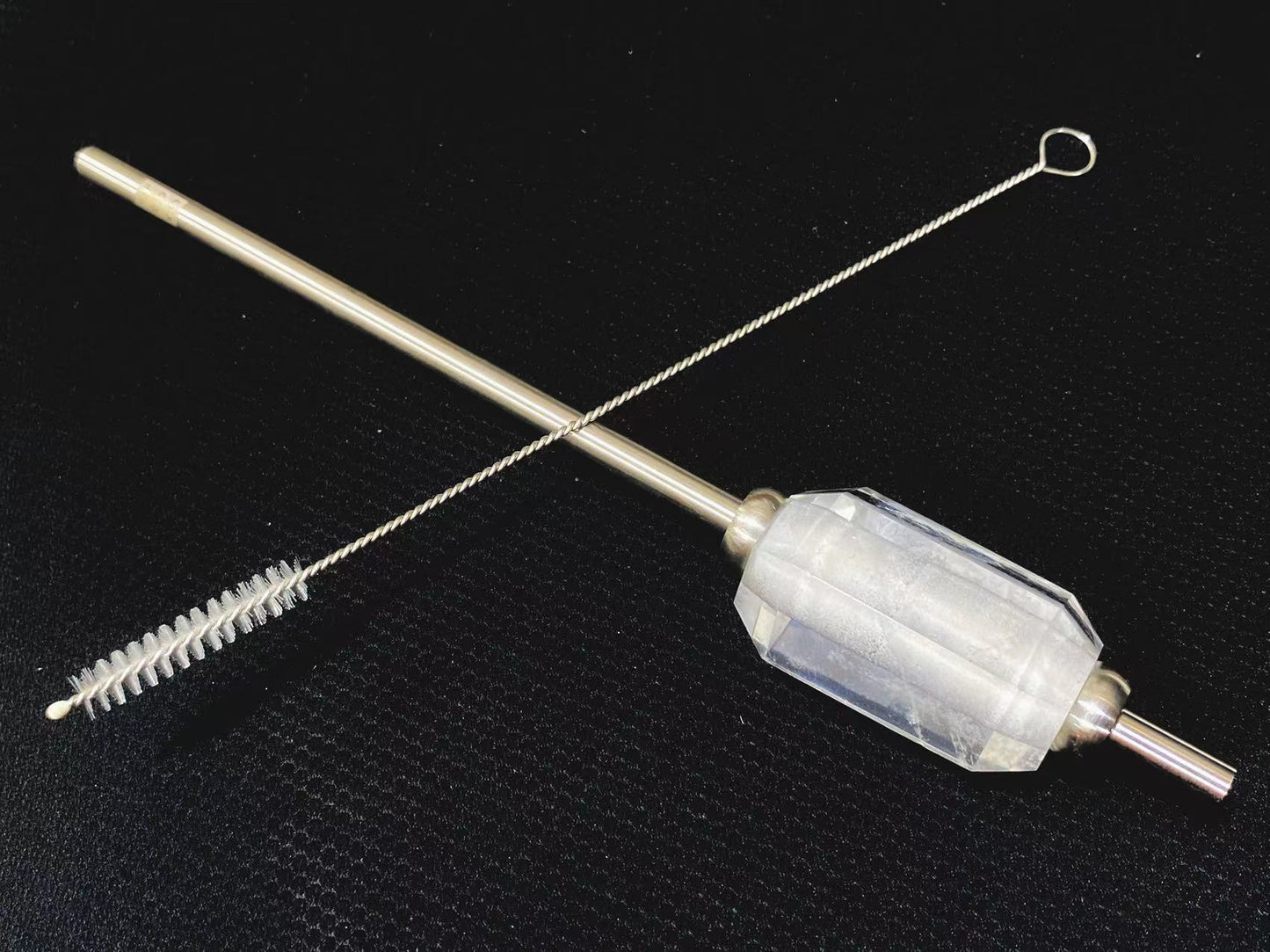 Natural crystal stainless steel straw with box