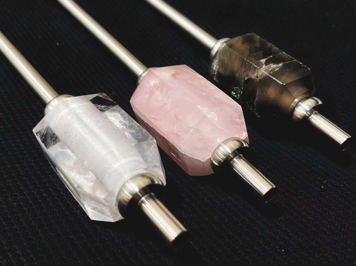 Natural crystal stainless steel straw with box