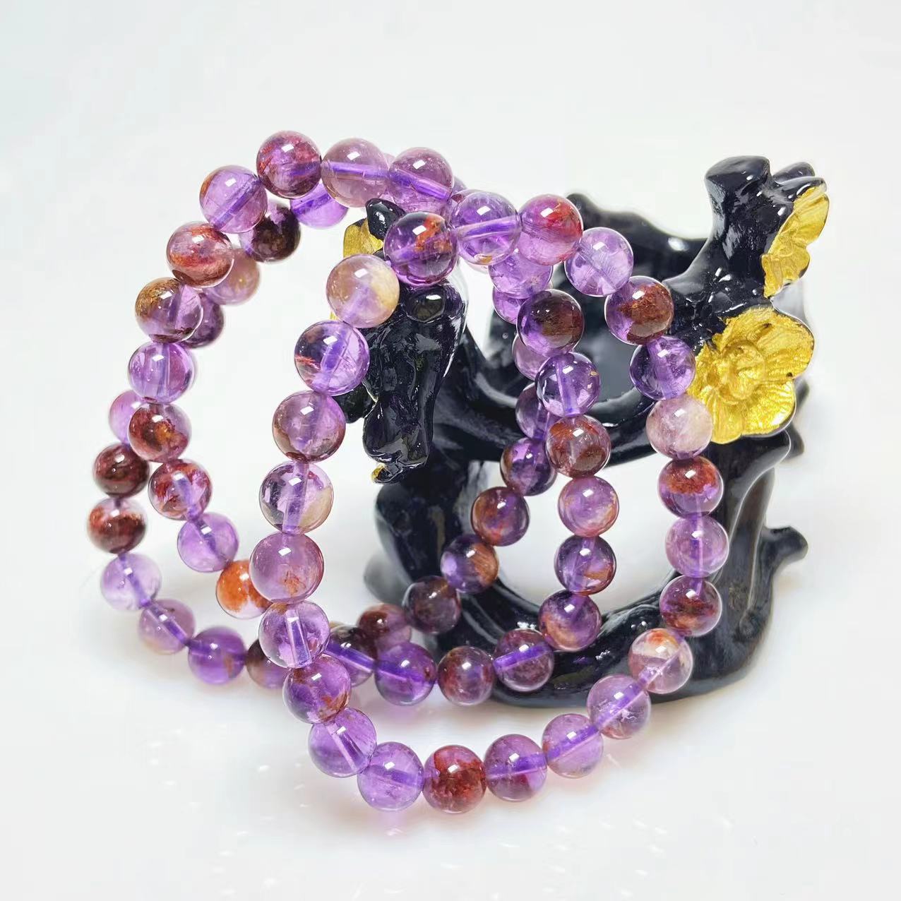 Amethyst garden quartz bracelet
