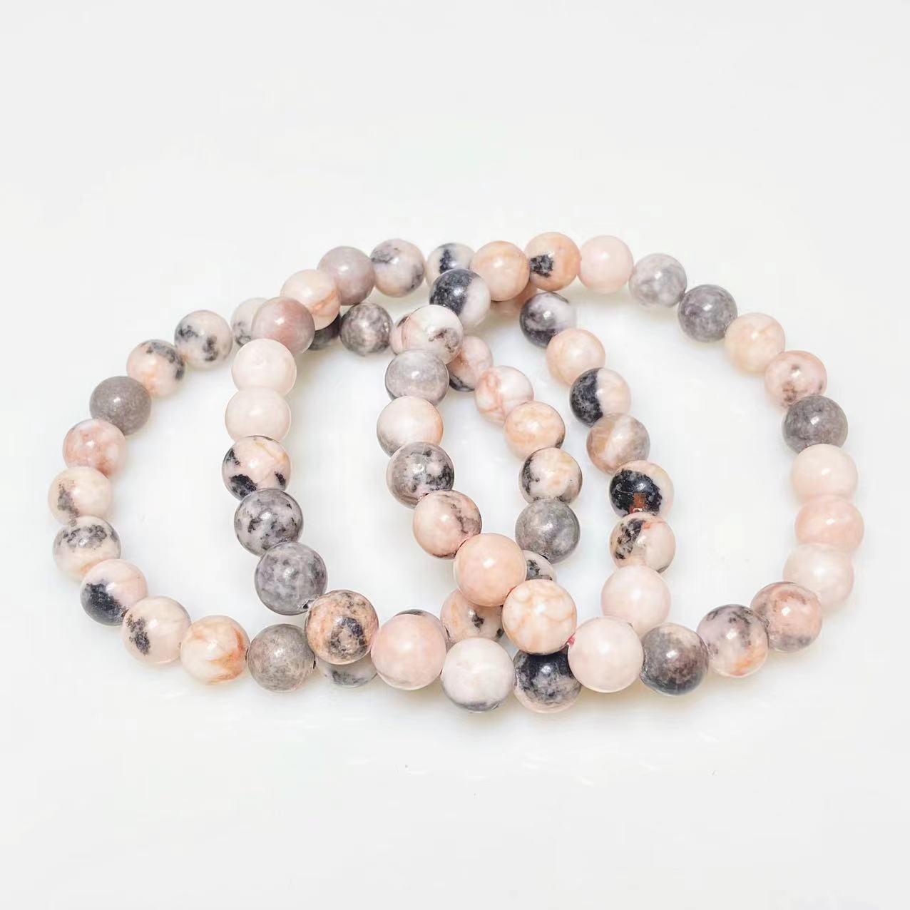 Pink zebra stone bracelet
