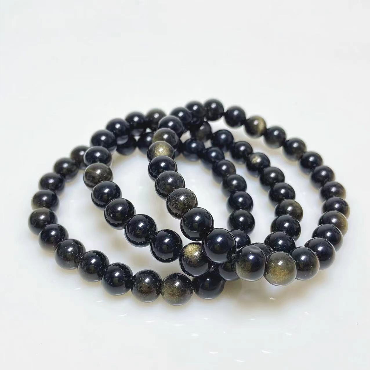 Golden sheen obsidian bracelet