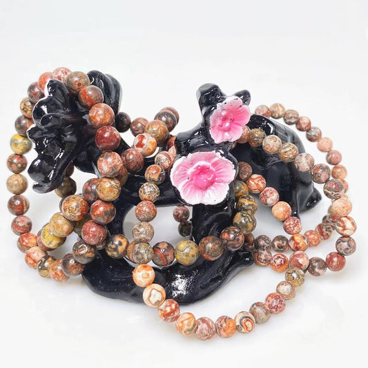 Red leopard skin jasper bracelet