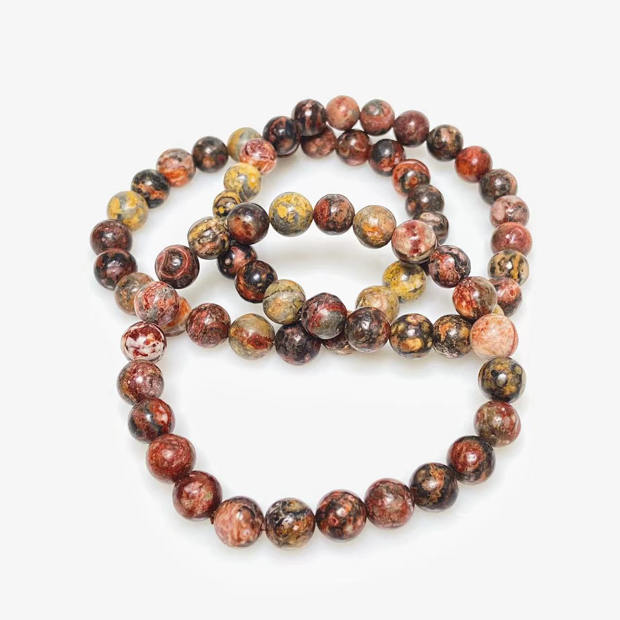 Red leopard skin jasper bracelet