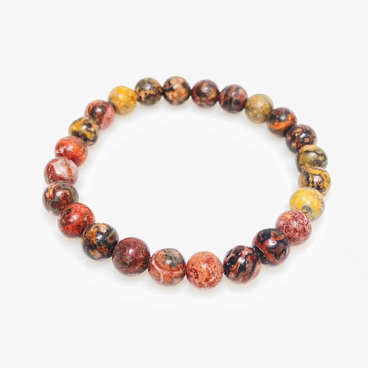 Red leopard skin jasper bracelet