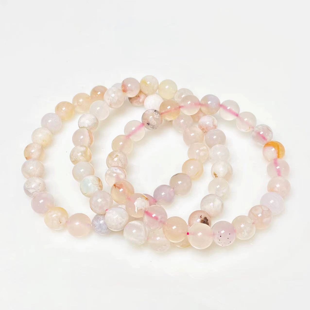 Flower agate bracelet