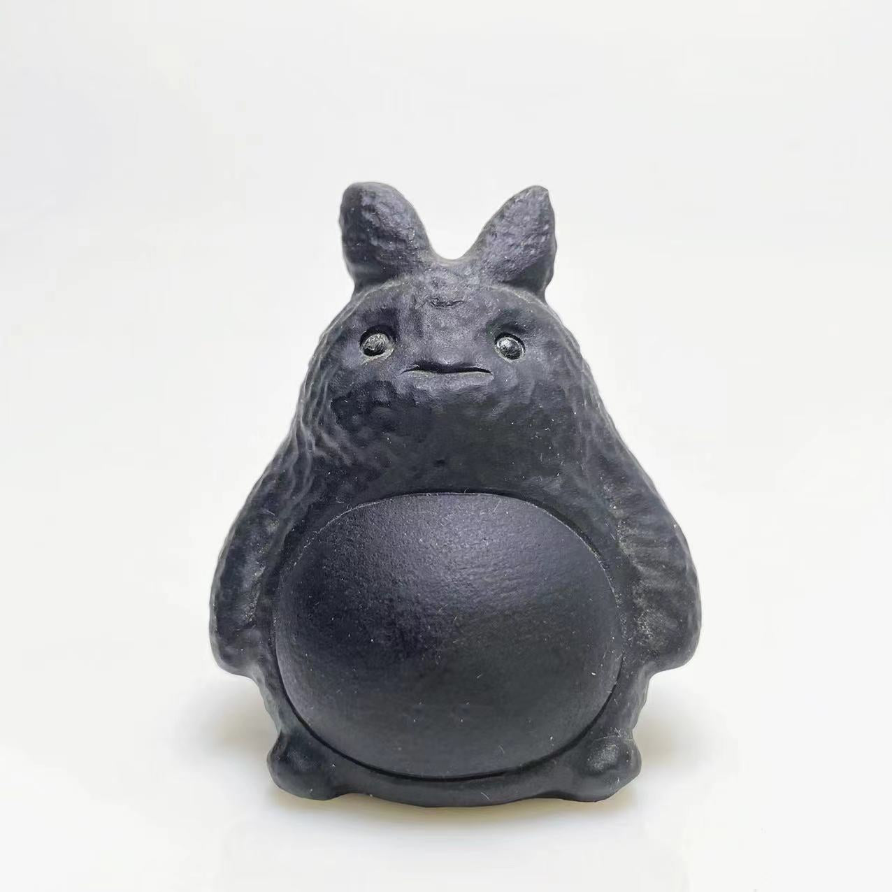 Black obsidian Totoro carving