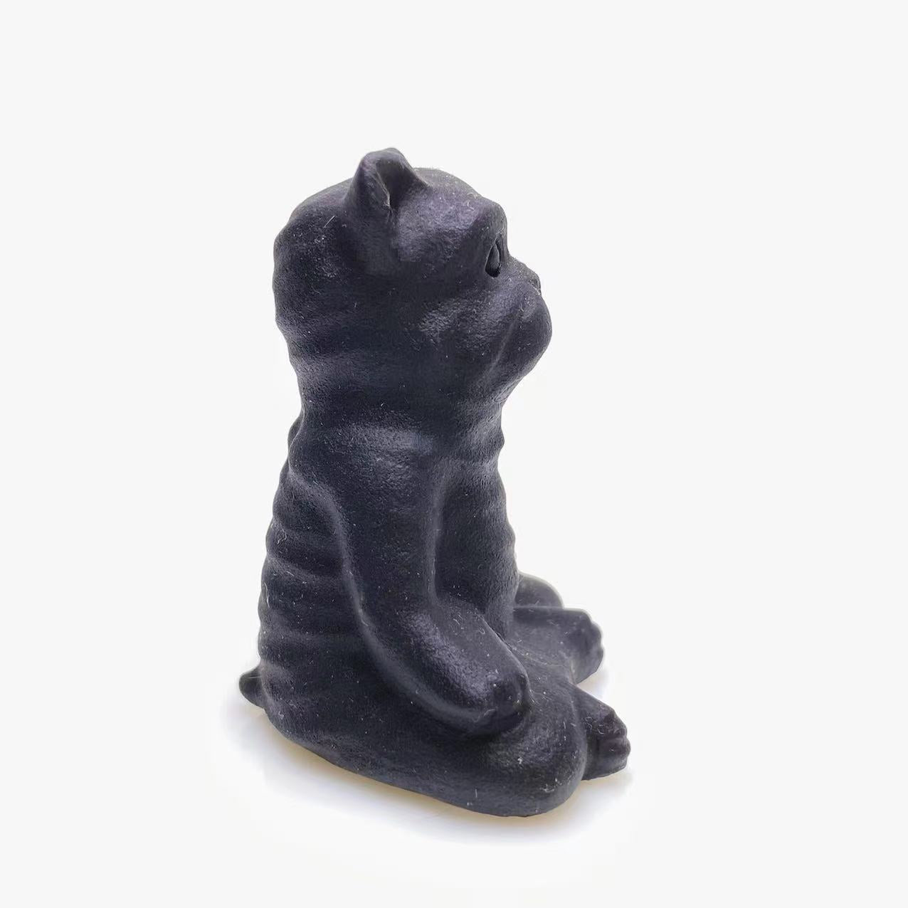 Black obsidian Yoga dog carving