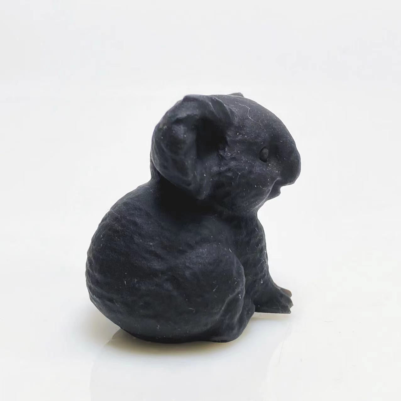 Black obsidian koala carving
