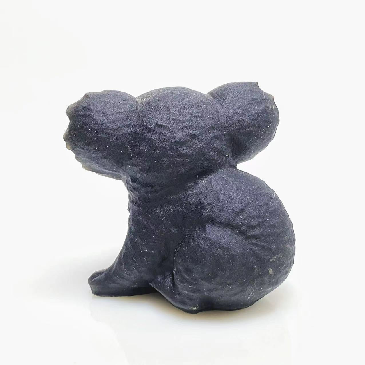 Black obsidian koala carving