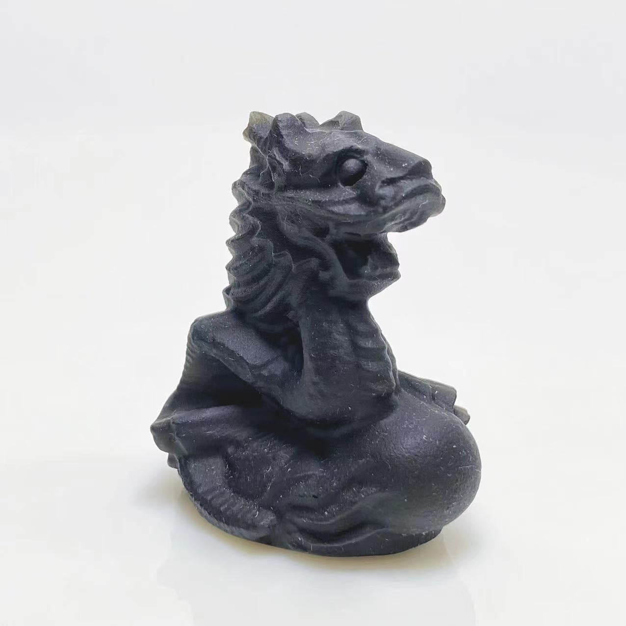 Black obsidian Chinese Dragon carving
