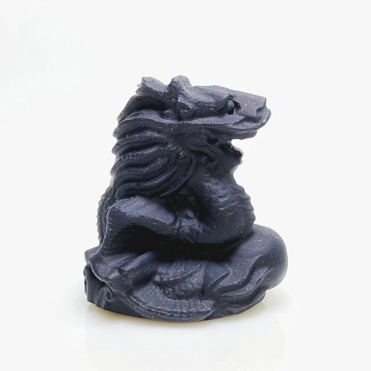 Black obsidian Chinese Dragon carving