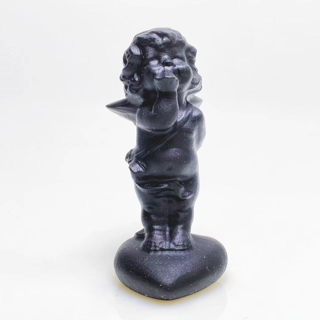 Black obsidian angel carving 1