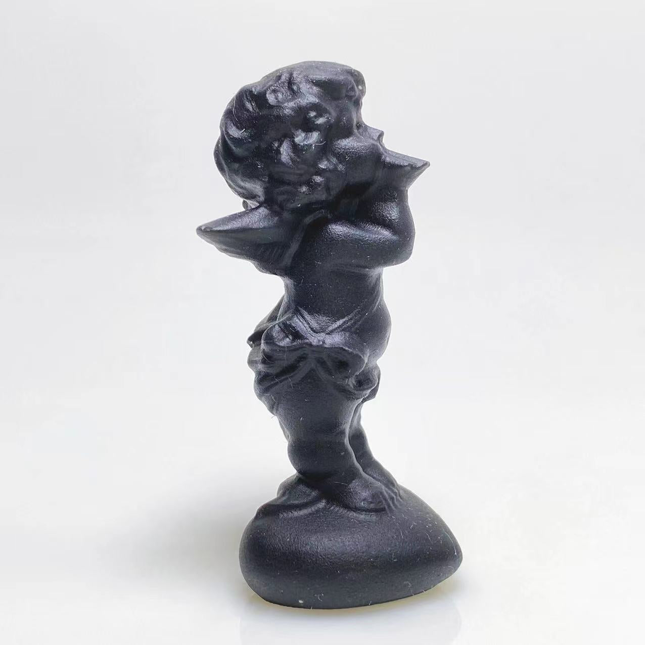 Black obsidian angel carving 1