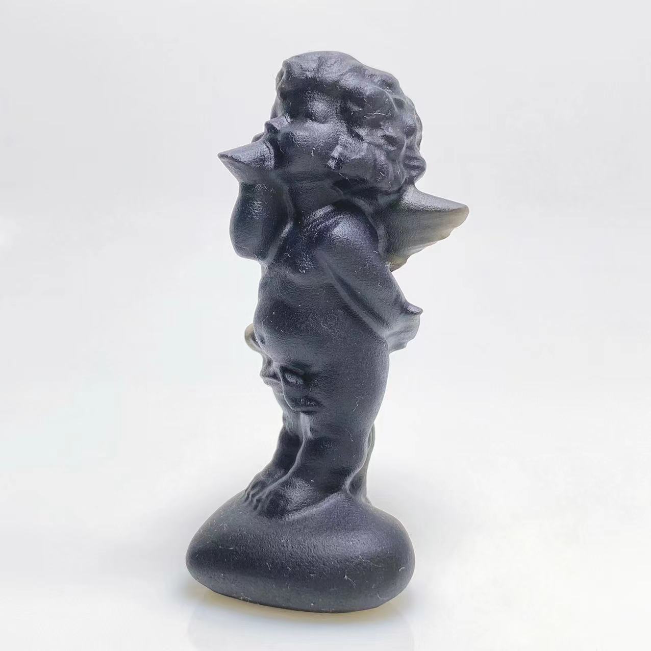 Black obsidian angel carving 1