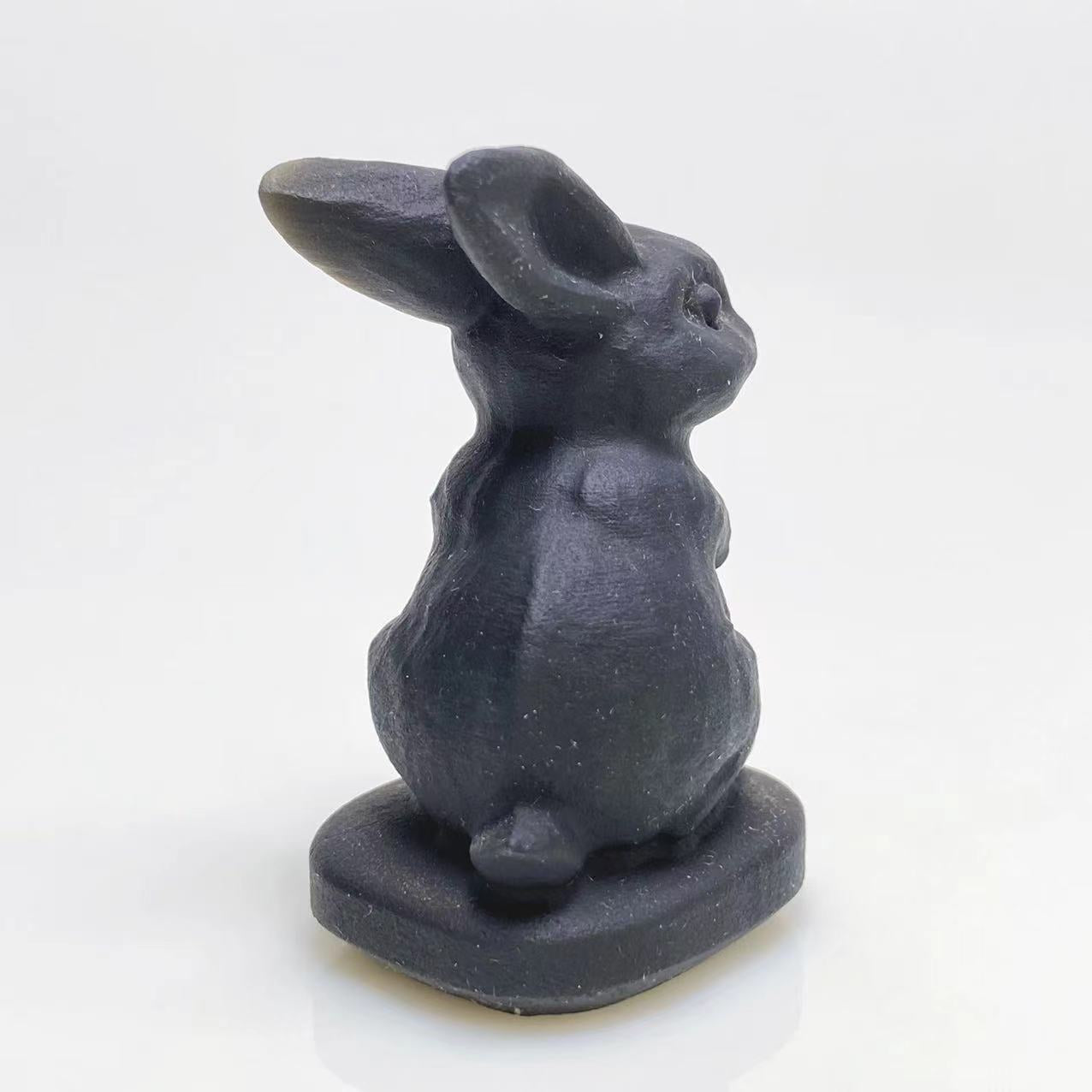 Black obsidian rabbit carving