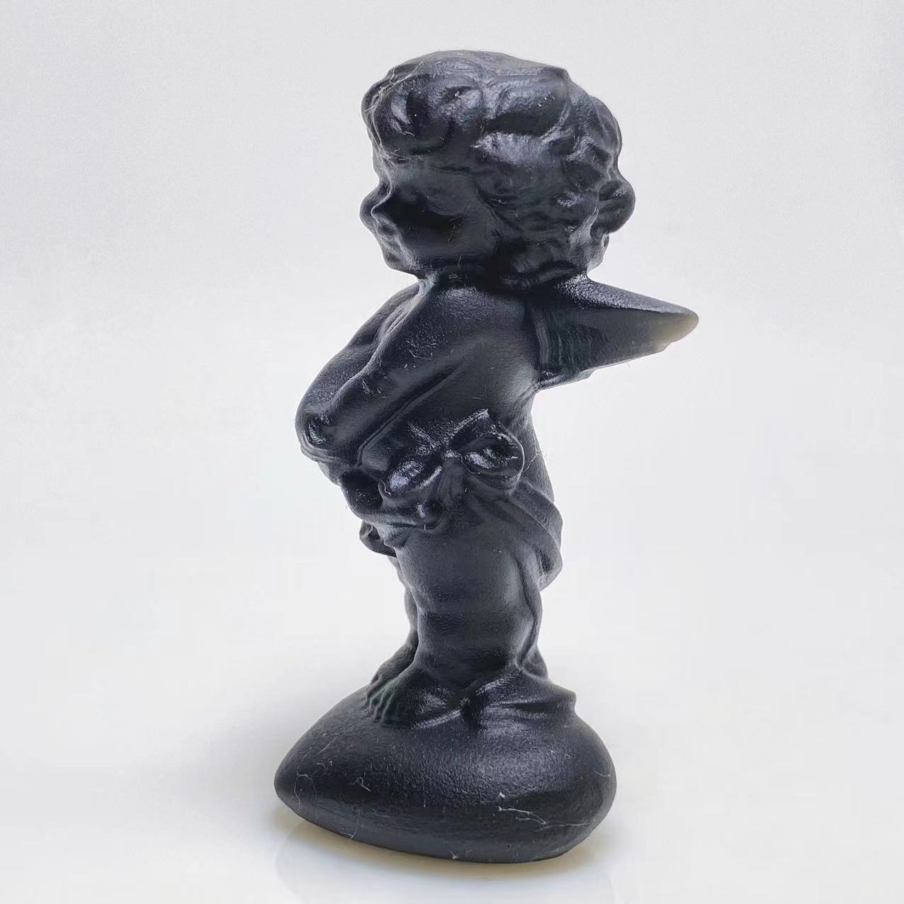 Black obsidian angel carving 2