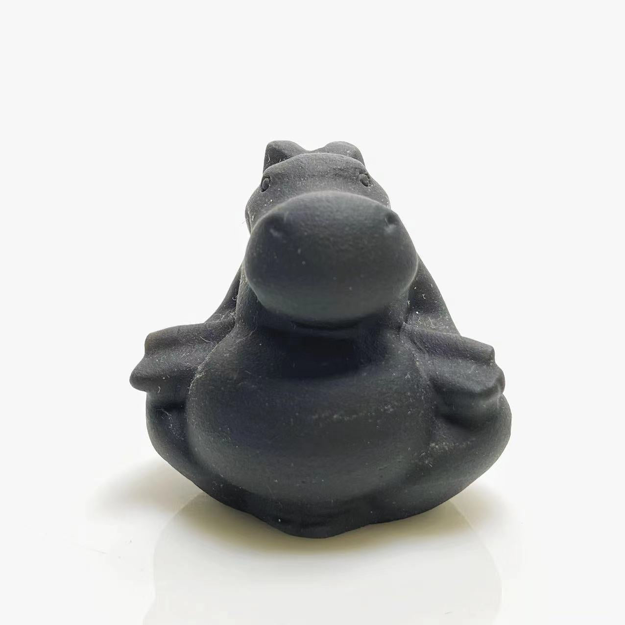 Black obsidian yoga hippo carving