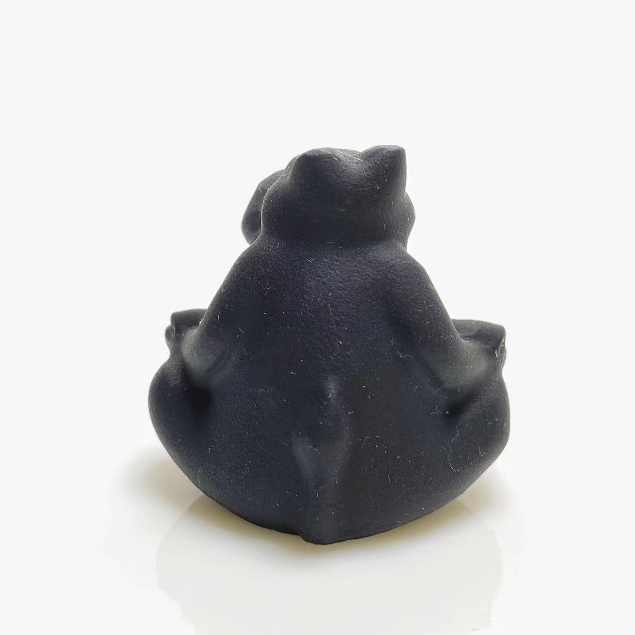 Black obsidian yoga hippo carving
