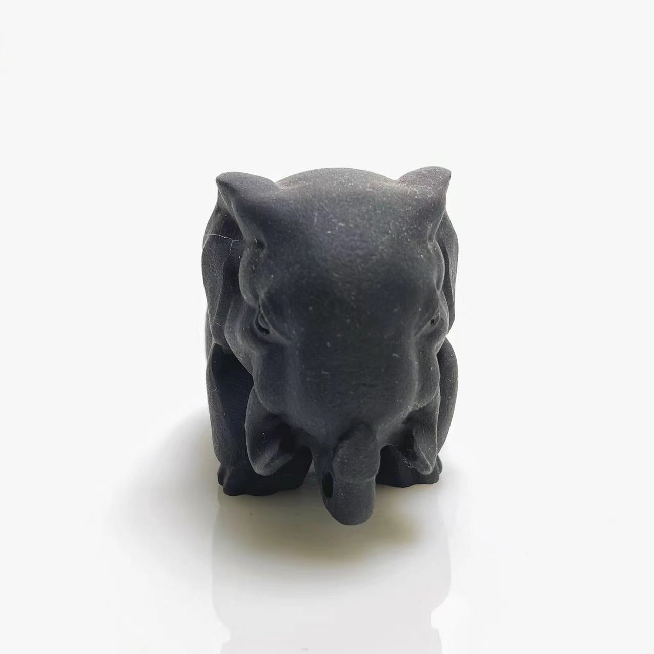 Black obsidian elephant carving