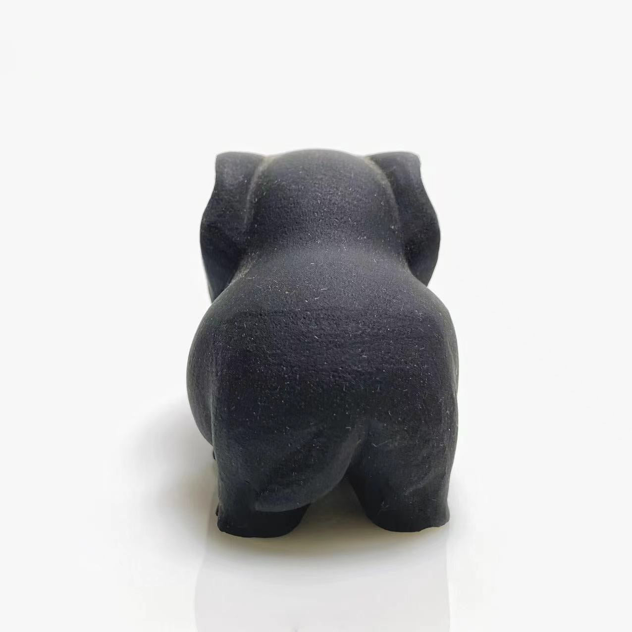 Black obsidian elephant carving