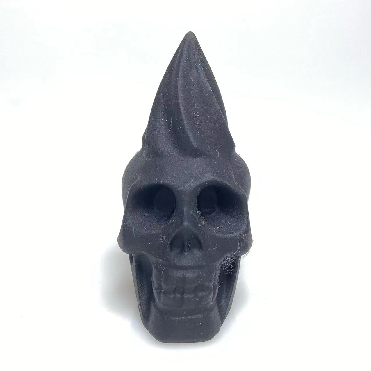 Black obsidian skull with ice cream carving